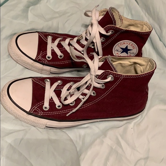 Converse Shoes - converse high tops in maroon